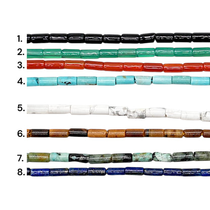 Fil de perles tubes 2x4 mm (8 pierres disponible)