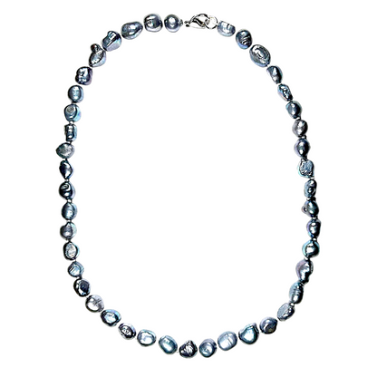 Collier en perles d’eau douce noir N-7