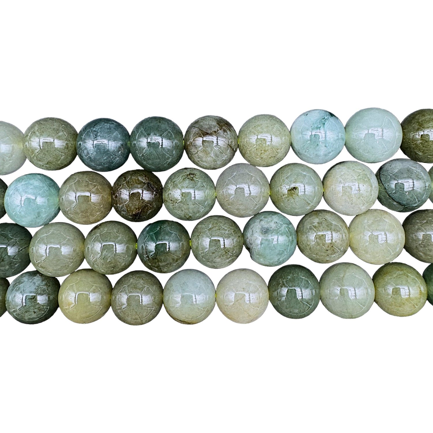 Fil de perle Jade Vert multicolore - Foliesbijoux