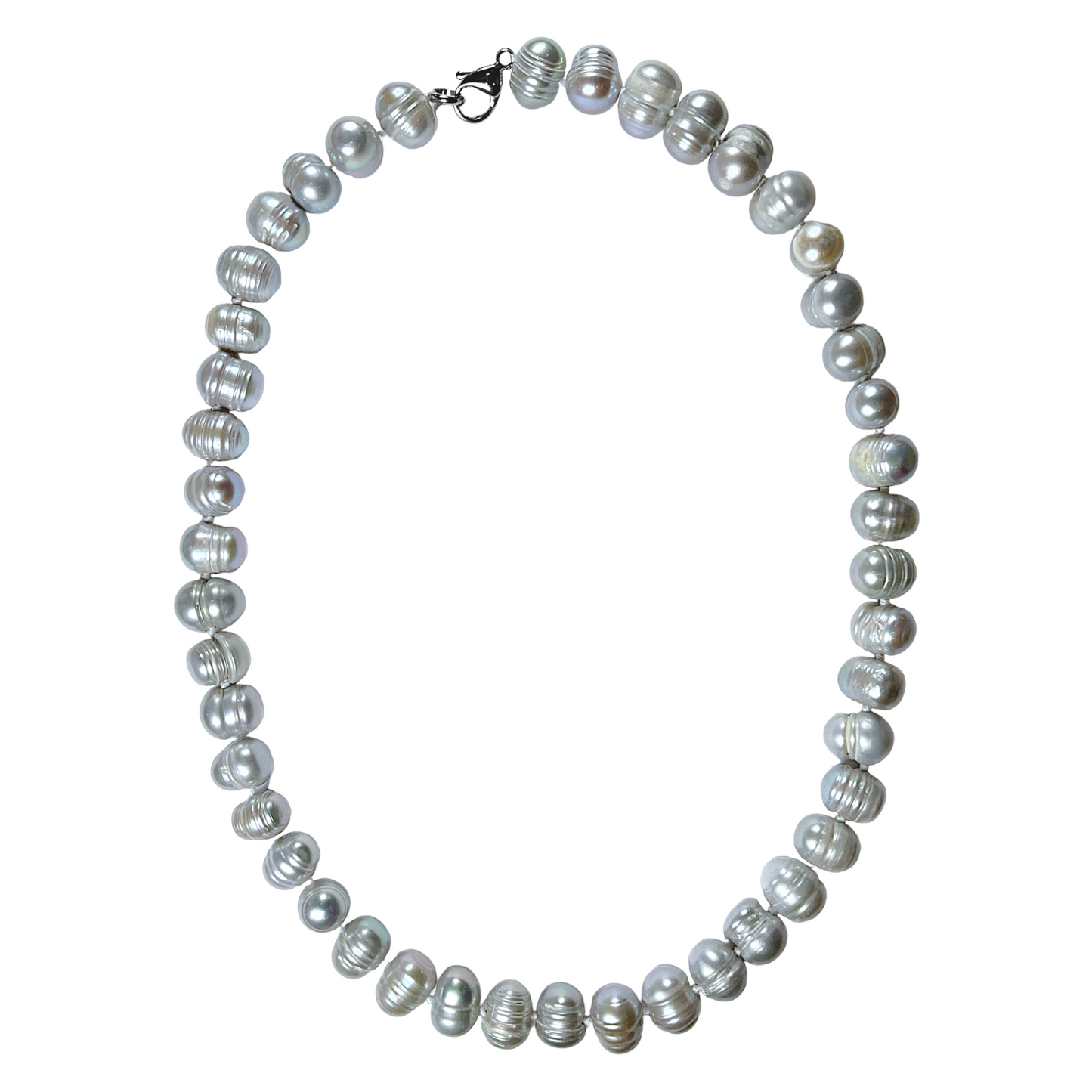 Collier en perles d’eau douce gris G-15 - Foliesbijoux