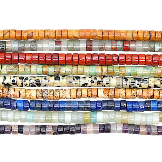 Fil de perle Heishi en pierre naturelle