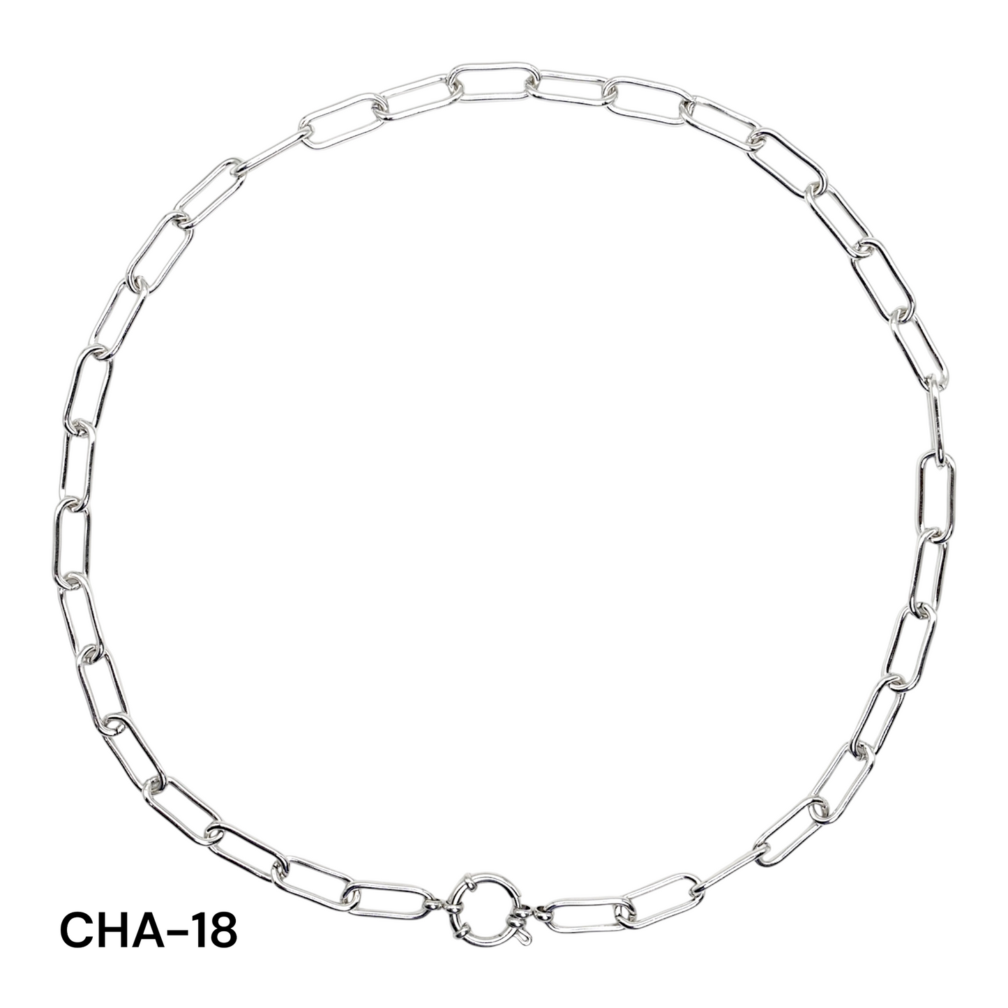 Chaîne de collier fermoir boué en acier inoxydable argenté référence CHA (5 modèles disponible) (Pendentif non inclus)