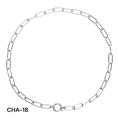 Chaîne de collier fermoir boué en acier inoxydable argenté référence CHA (5 modèles disponible) (Pendentif non inclus)
