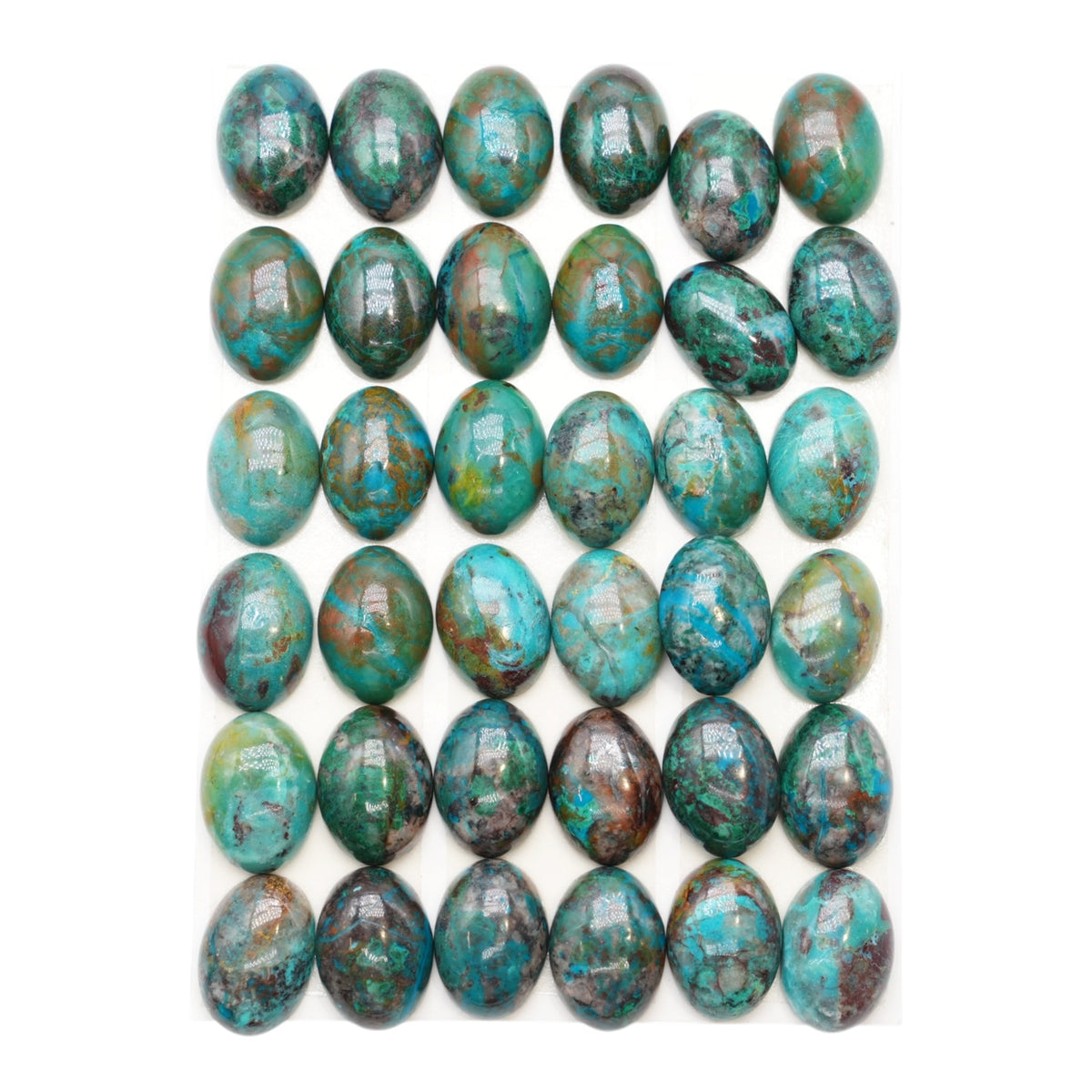 Lot de 36 pendentif Cabochon ovale Chrysocolle AAA 13x18 mm (modele unique — modèle 2)
