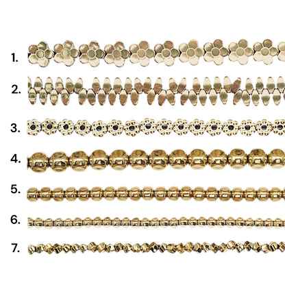 Fil de perle Hématite electroplaquée dorée HED (235 à 239)