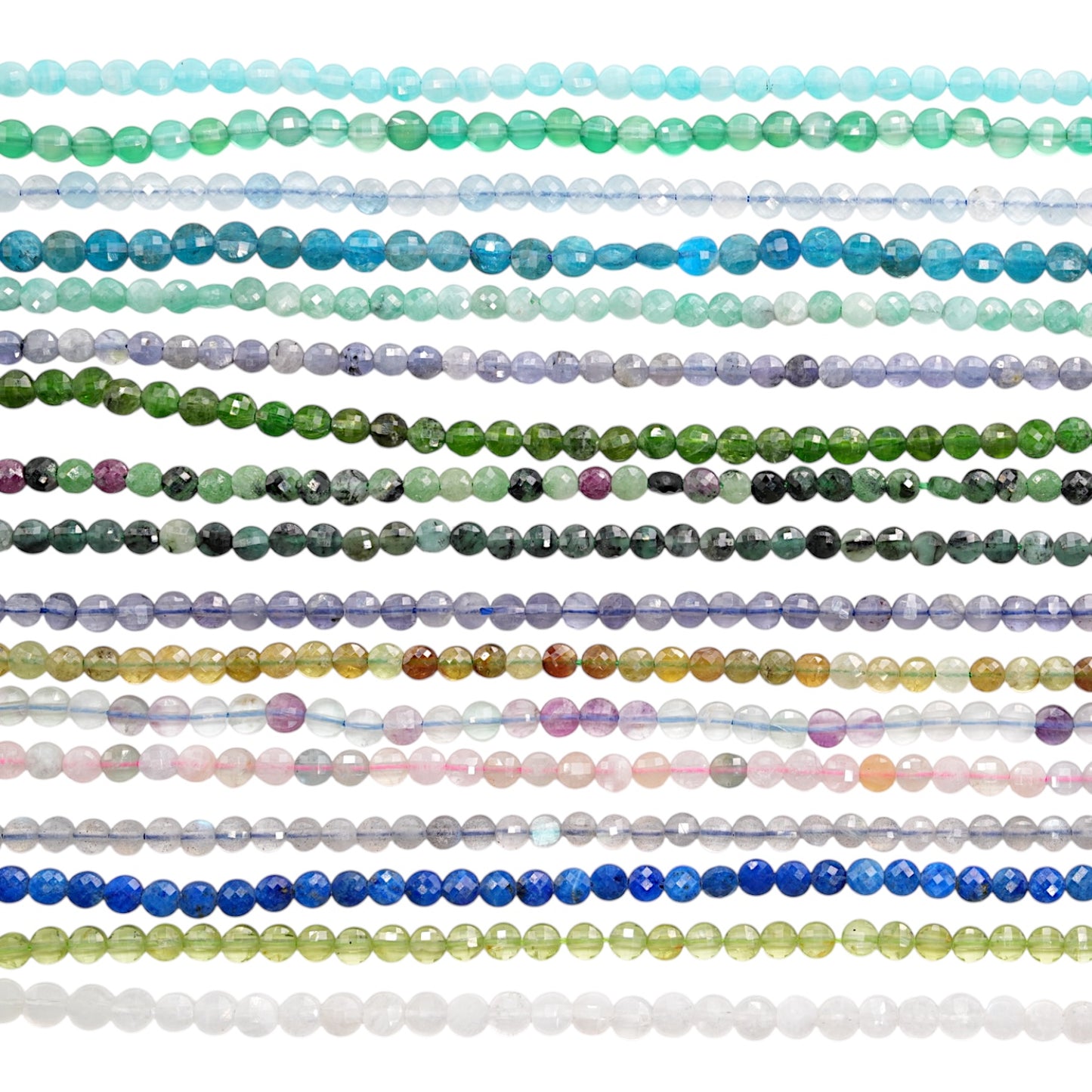 Fil de perle en rond facetté 4 mm (27 pierres disponible)