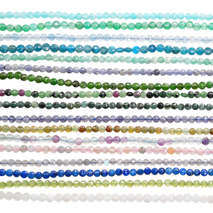 Fil de perle en rond facetté 4 mm (27 pierres disponible)