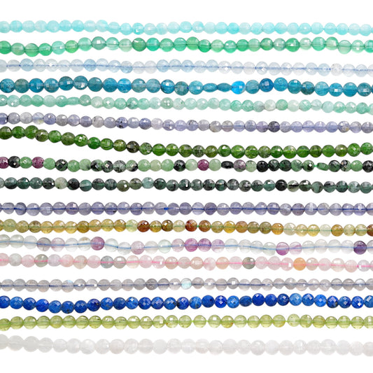 Fil de perle en rond facetté 4 mm (27 pierres disponible)