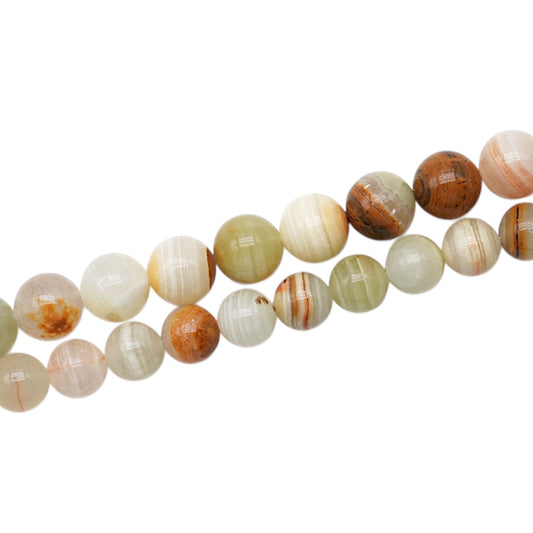 Fil de perle Calcite rubanée multicolore A