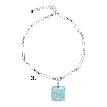 Chaîne de collier en acier inoxydable argenté personnalisable CHA (3 références) (pendentif mousquetons et anneaux connecteurs non inclus)