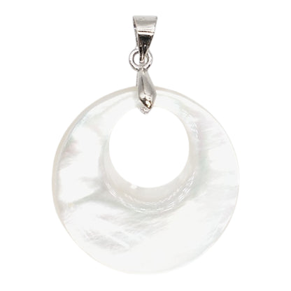 Pendentif nacre ronde forme donut 2.5 cm