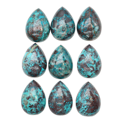 Lot de 9 pendentif Cabochon Goutte Chrysocolle AAA 25x35 mm (modèle unique 3)
