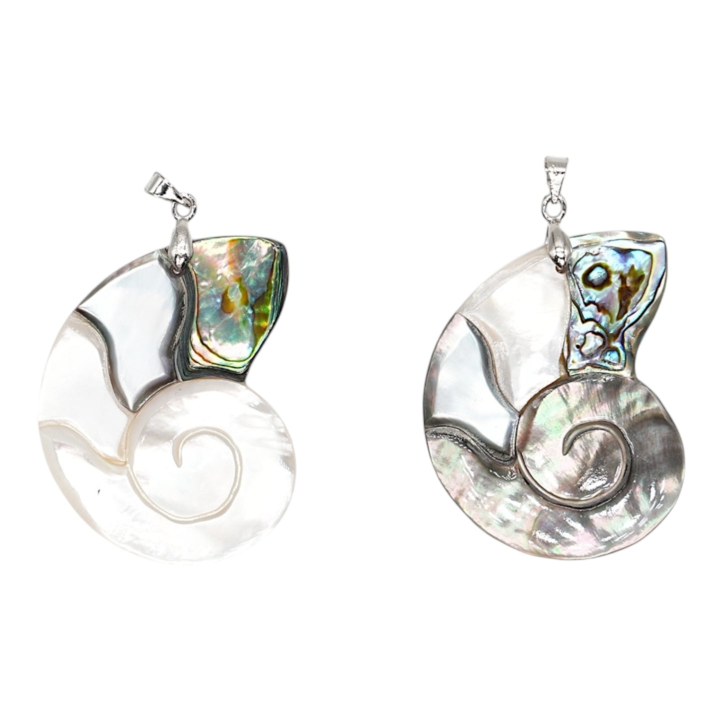 Pendentif coquille d’ormeau en forme d’Ammonite 4x3.5 cm