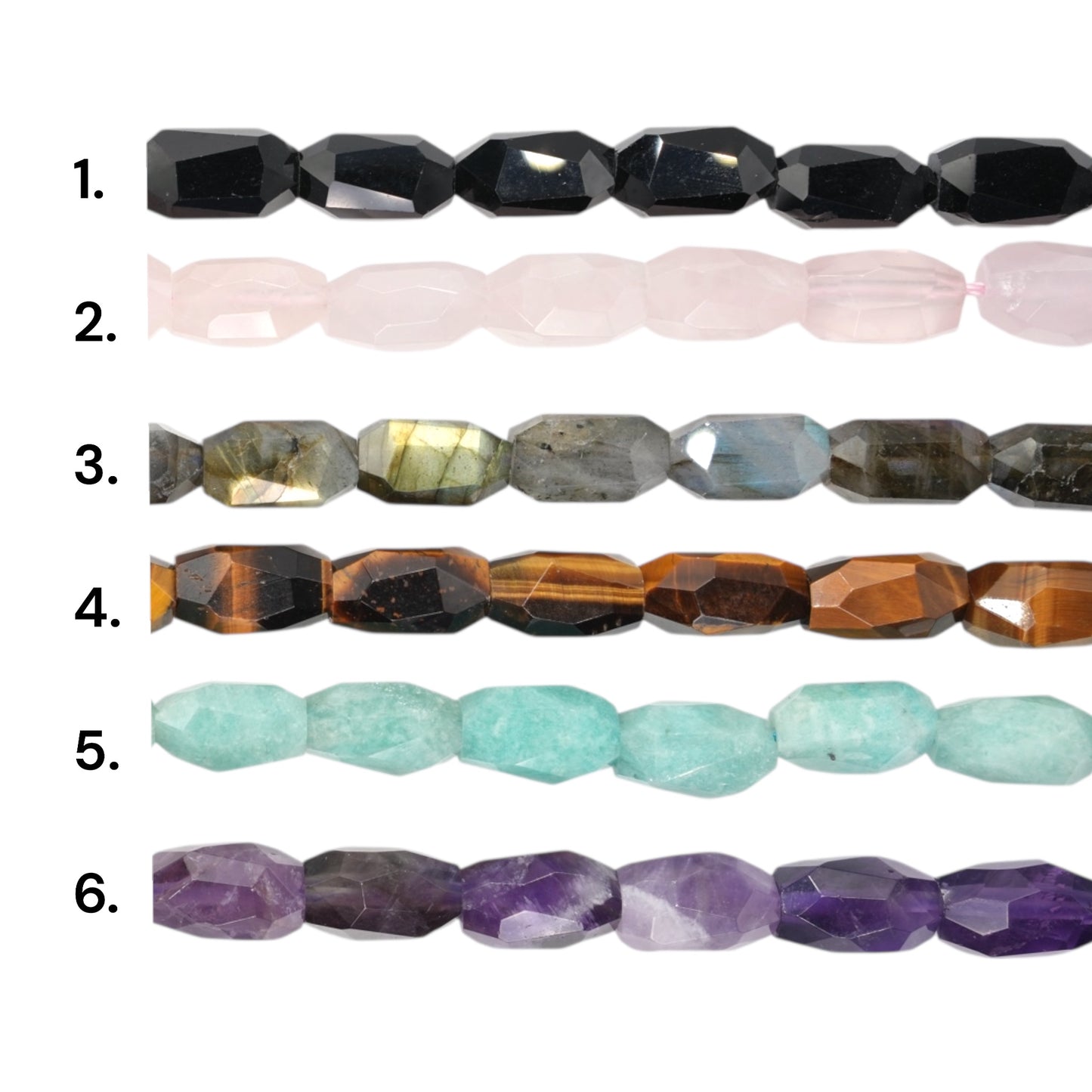 Fil de perle forme ovale facetté 8x14 mm (6 pierres disponible)