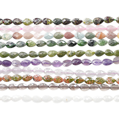 Fil de perle en feuille facetté 4x6 mm (22 pierres disponible) — Référence F3