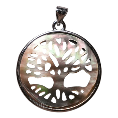 Pendentif Arbre de vie nacre/abalone 2,5 cm