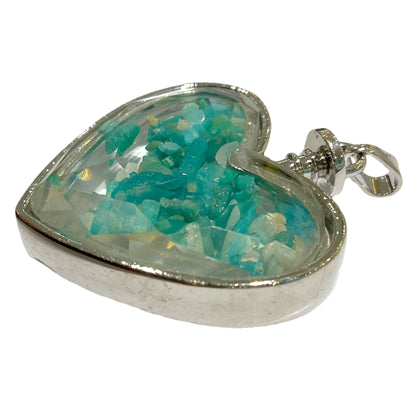 Pendentif cœur facetté Amazonite