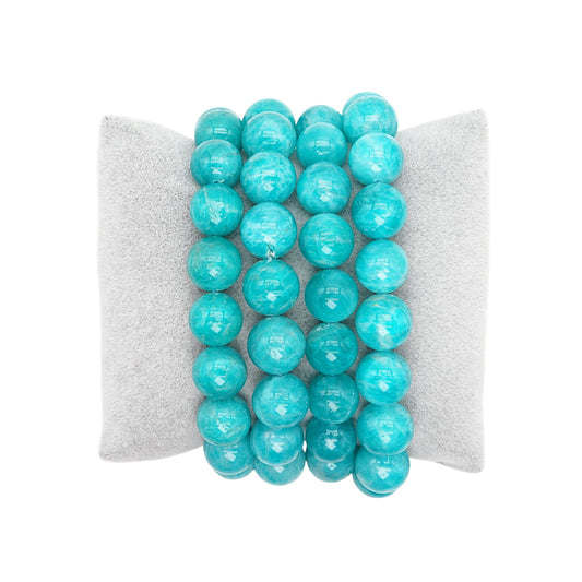 Bracelet Amazonite du Pérou foncée AAA