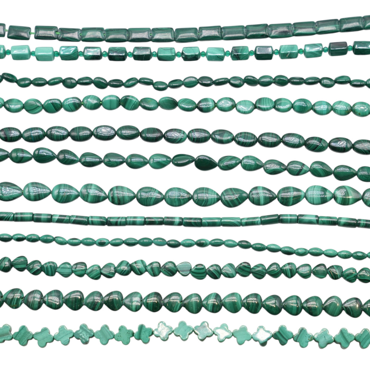 Fil de perles Malachite forme libre (12 formes disponible)