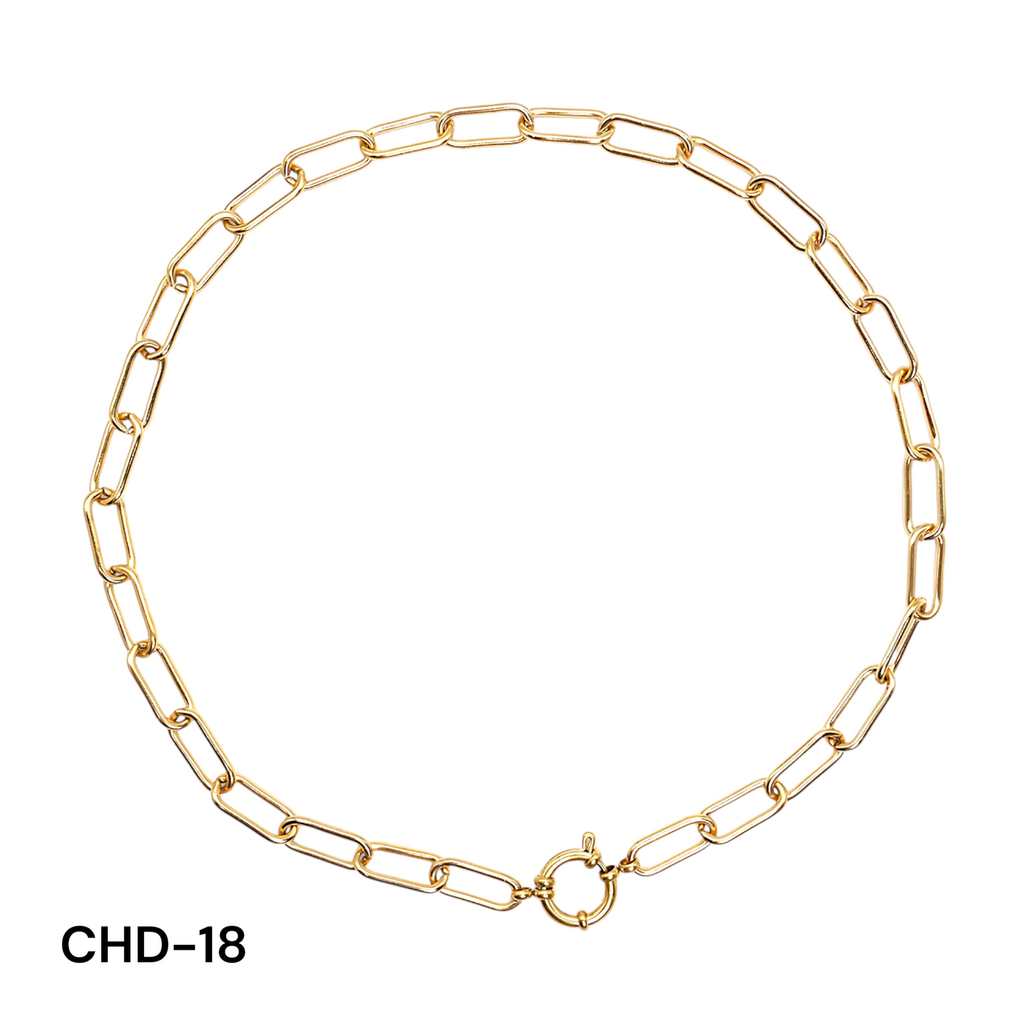 Chaîne de collier fermoir boué en acier inoxydable doré référence CHD (8 modèles disponible)