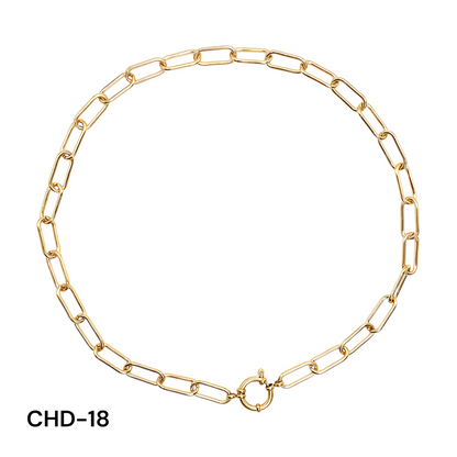 Chaîne de collier fermoir boué en acier inoxydable doré référence CHD (8 modèles disponible)