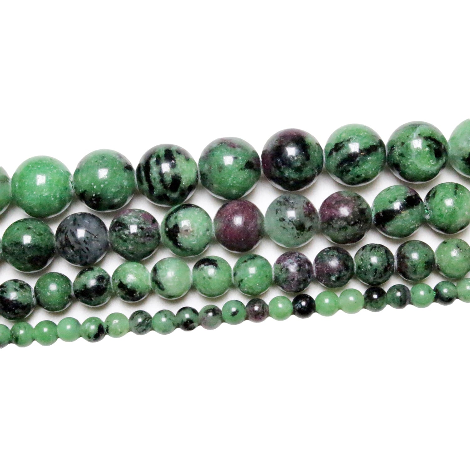Fil de perle rubis sur zoisite A - Foliesbijoux