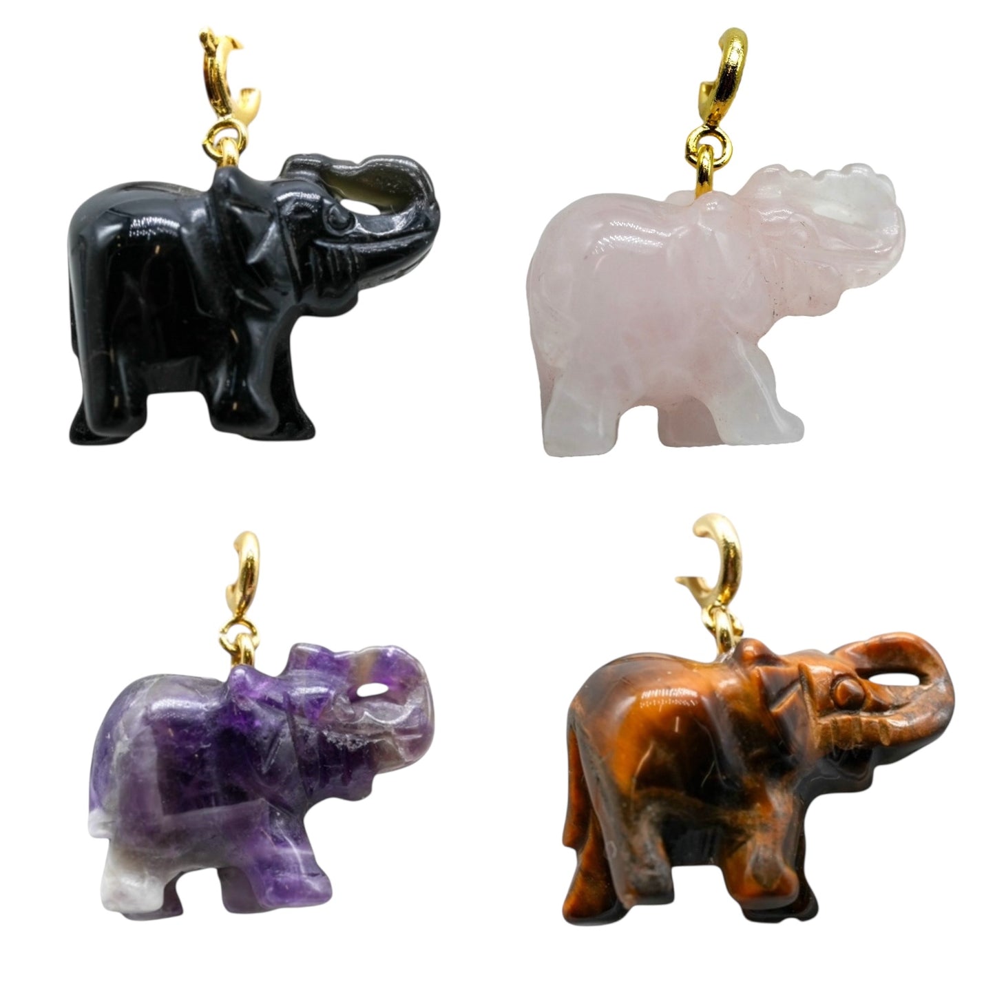 Pendentif éléphant (Trompe en l’air — symbole de bonne fortune et de prospérité)