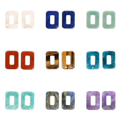 Lot de 2 charm’s forme rectangulaire arrondie pour boucle d’oreille (Créole non comprise) (2 tailles disponible)