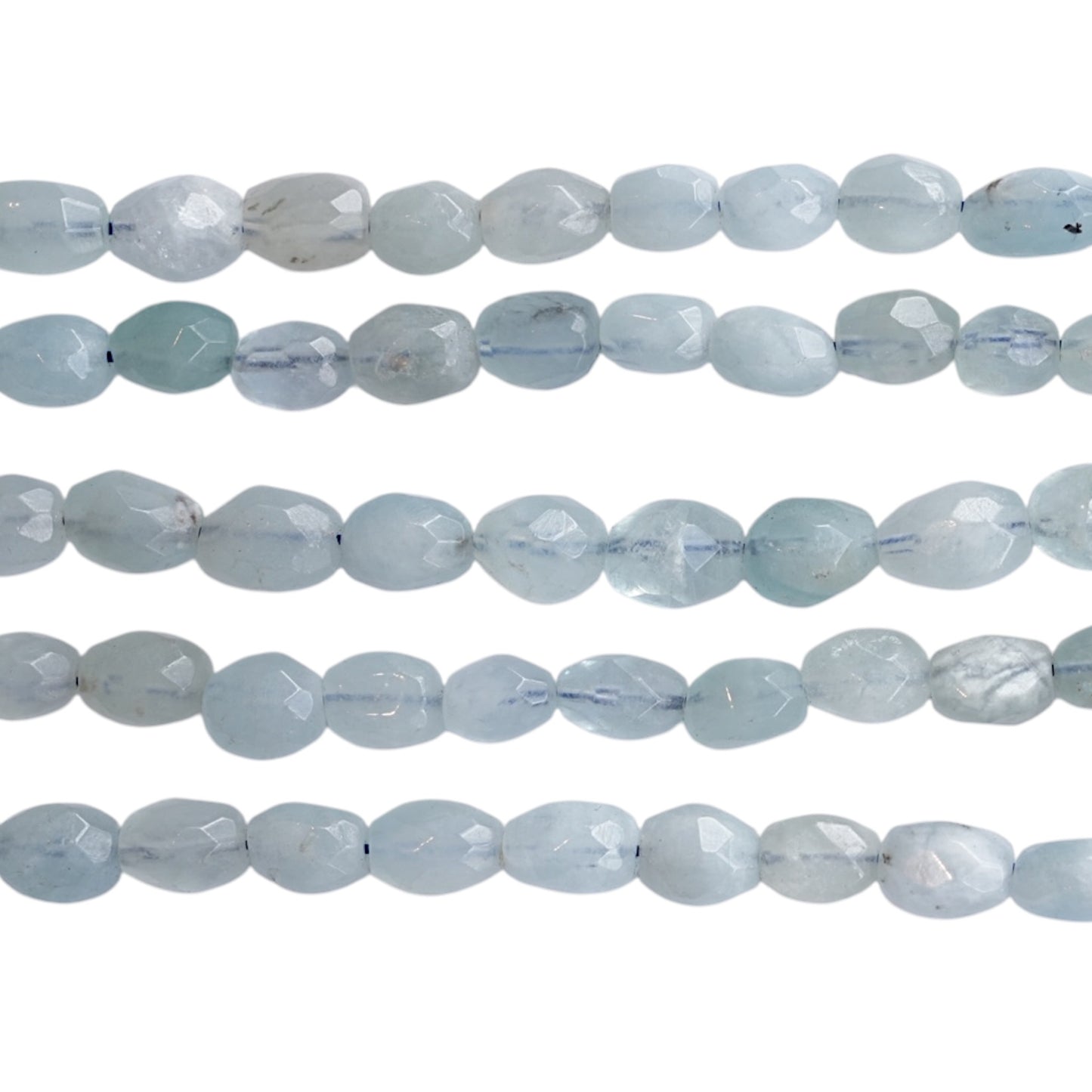 Fil de perle forme libre Aigue marine 10x12 mm (référence 101)