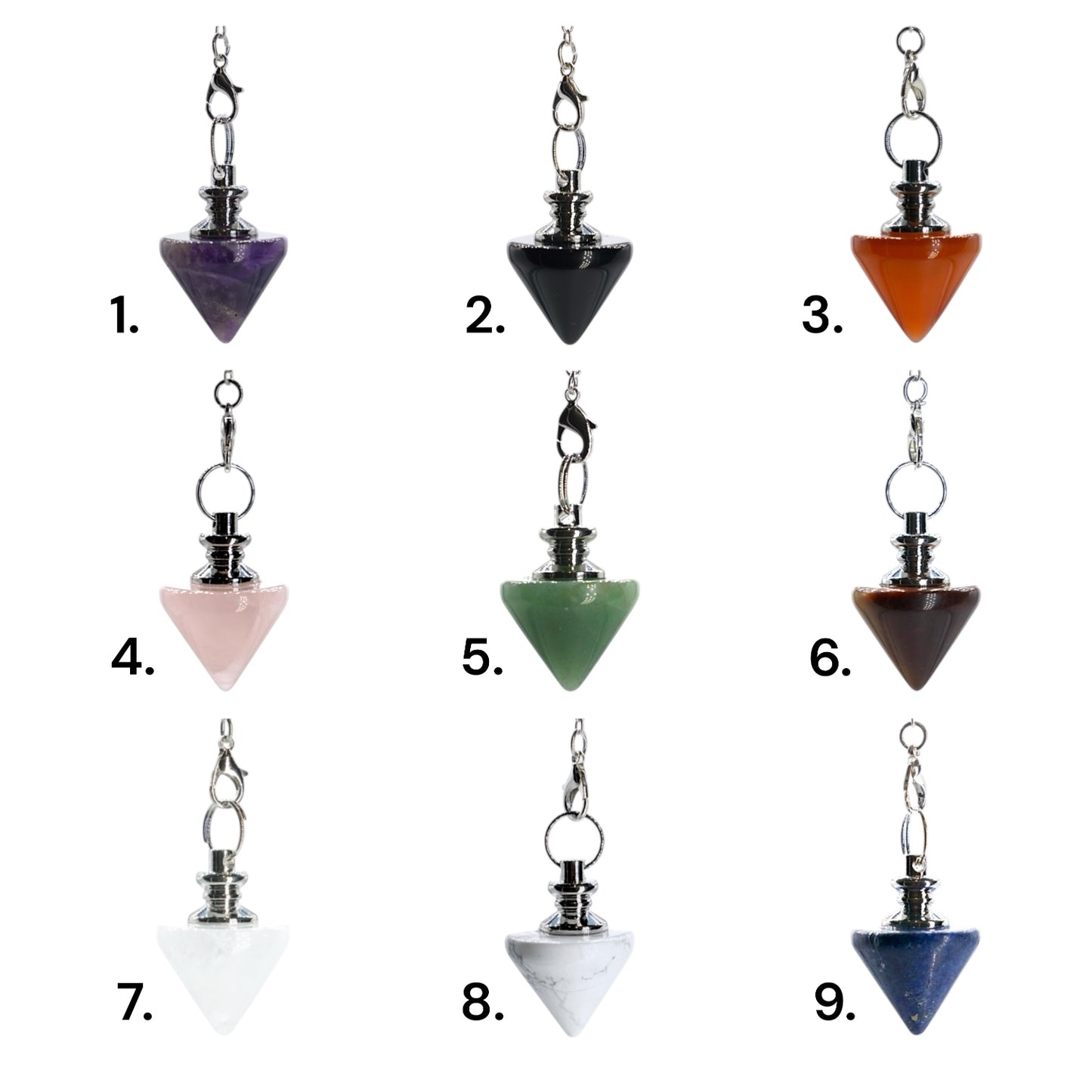 Pendule forme toupie (10 pierres disponible)