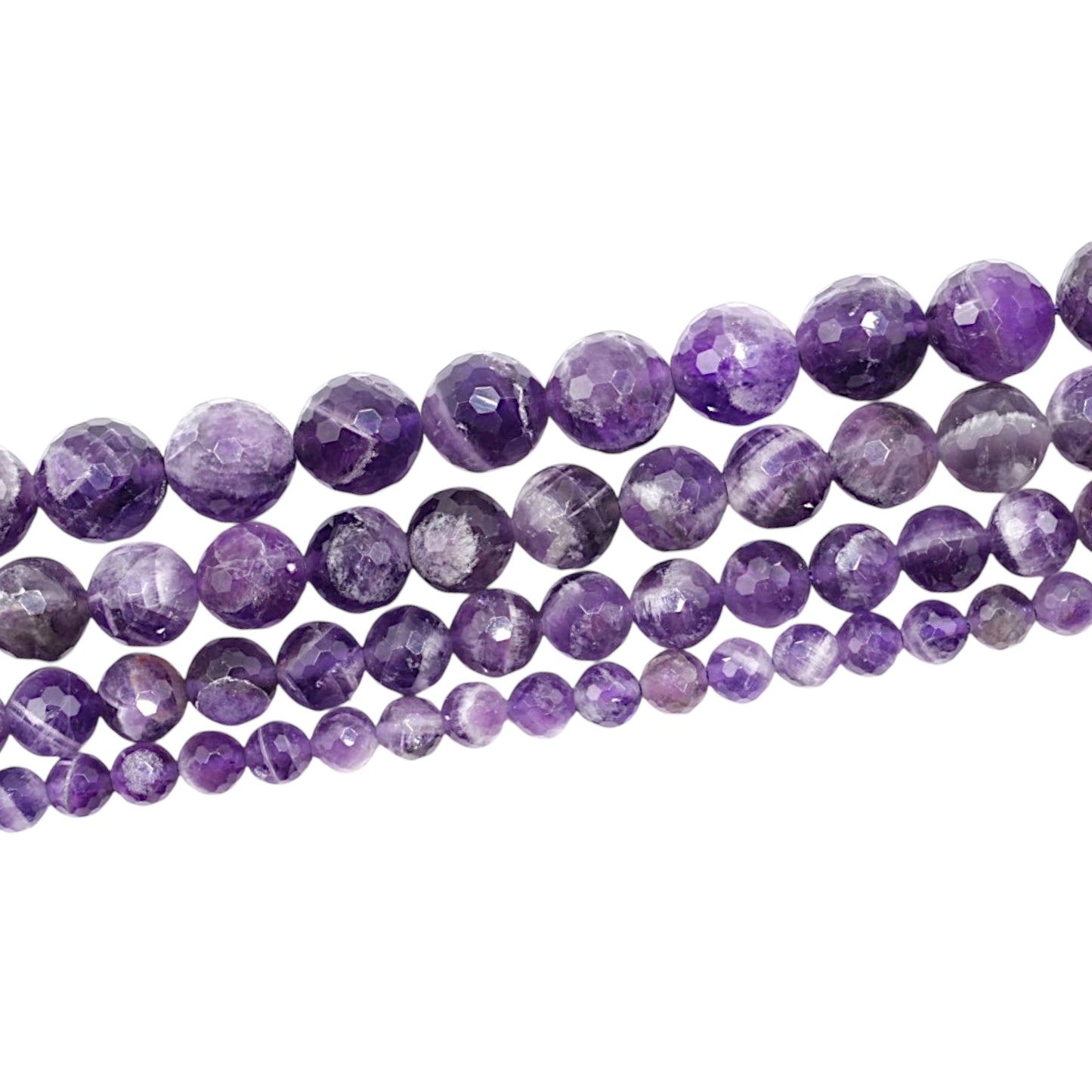 Fil de perles facettées Améthyste chevron