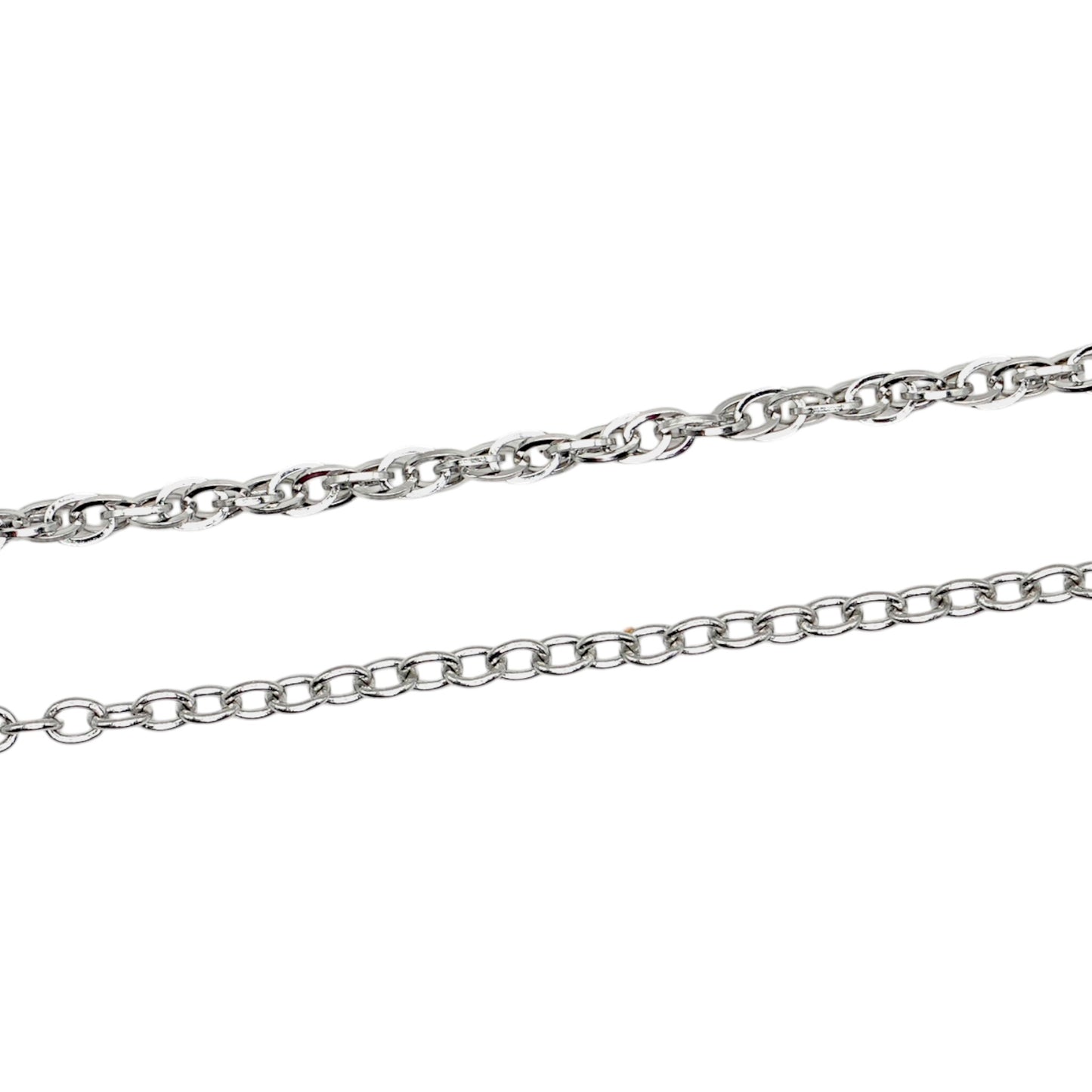 Lot de 10 chaînes en acier inoxydable argenté modèle 20 (2 tailles de maillons 0.5/0.4 disponible)