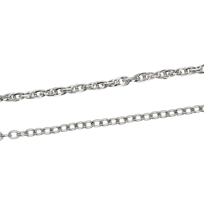 Lot de 10 chaînes en acier inoxydable argenté modèle 20 (2 tailles de maillons 0.5/0.4 disponible)