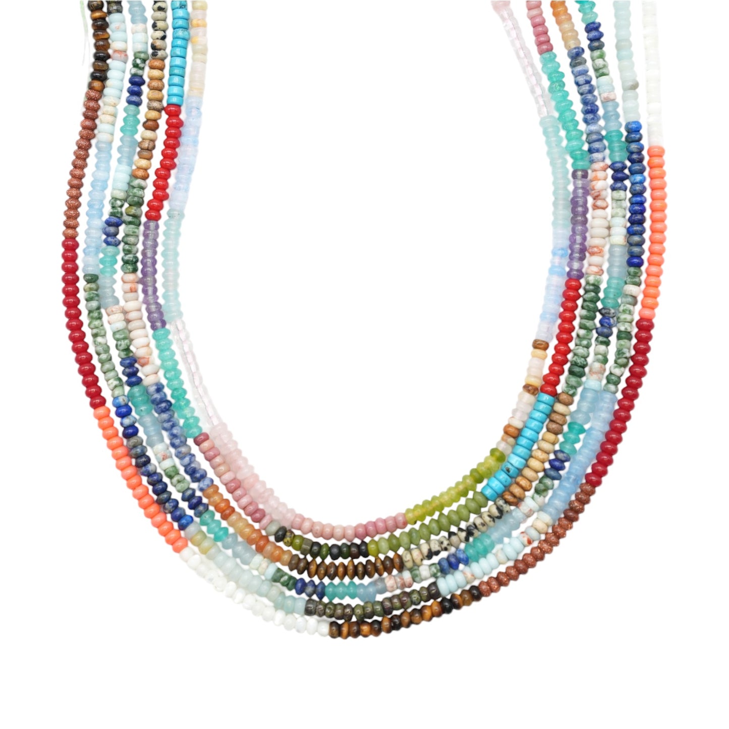Fil de perle rondelles Jade teinté & pierre naturelle 2x4 mm (7 coloris disponible)