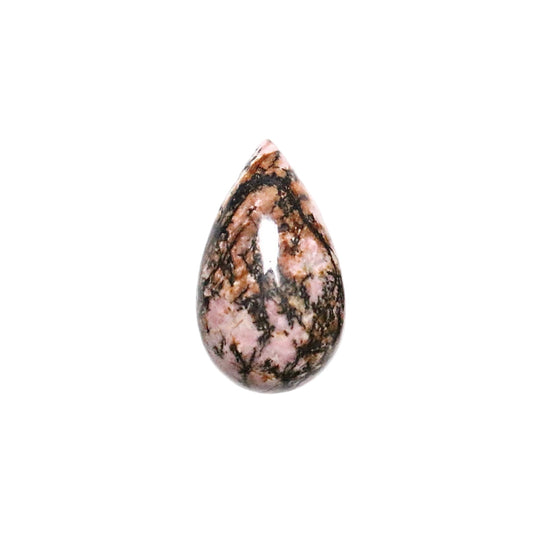 Pendentif goutte Rhodonite percé sur le côté