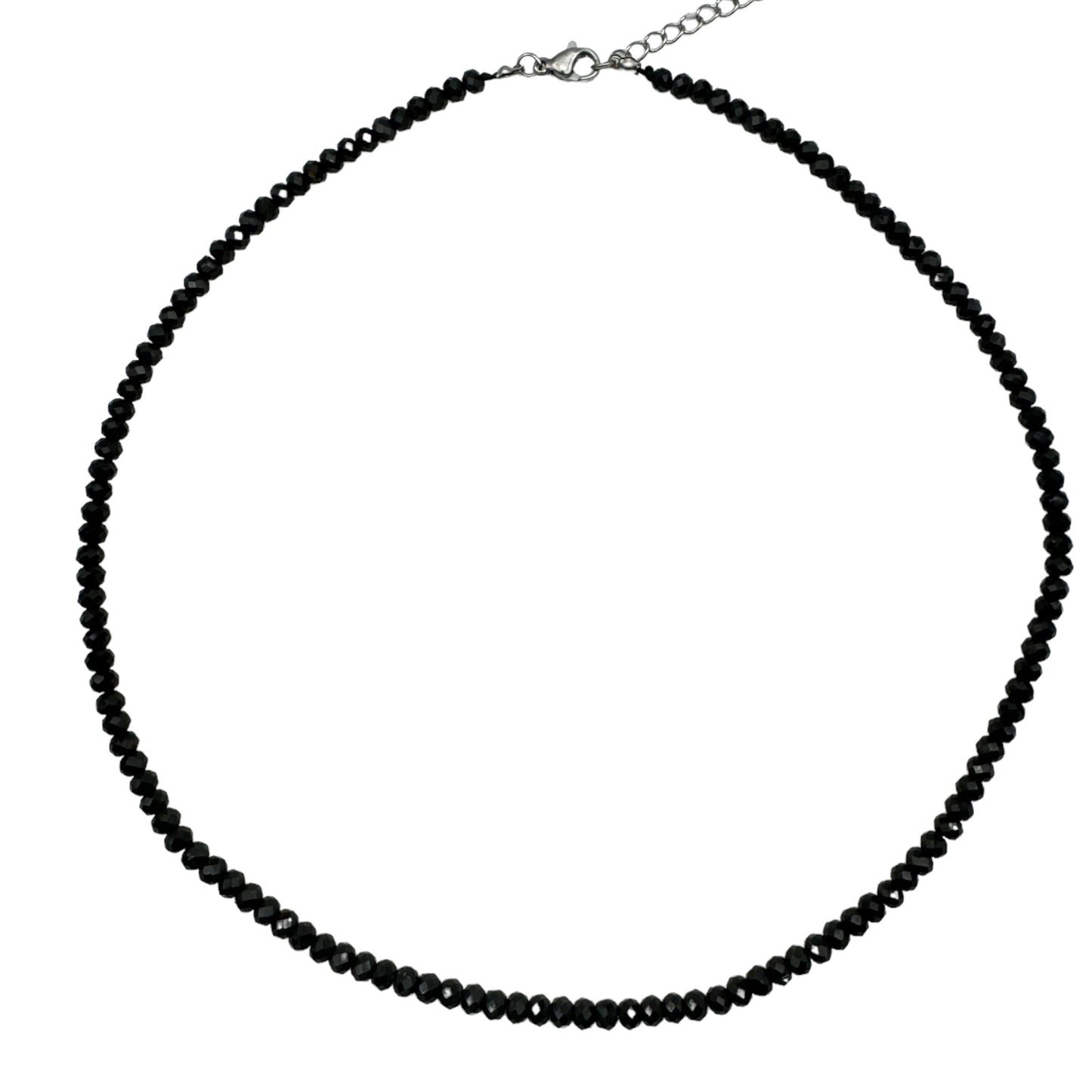 Collier Spinelle noir 3x4mm acier inoxydable doré/argenté