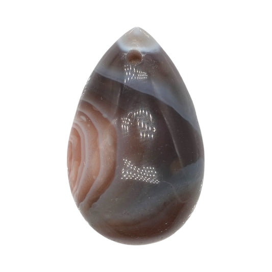 Pendentif Agate du Botswana forme goutte percé devant