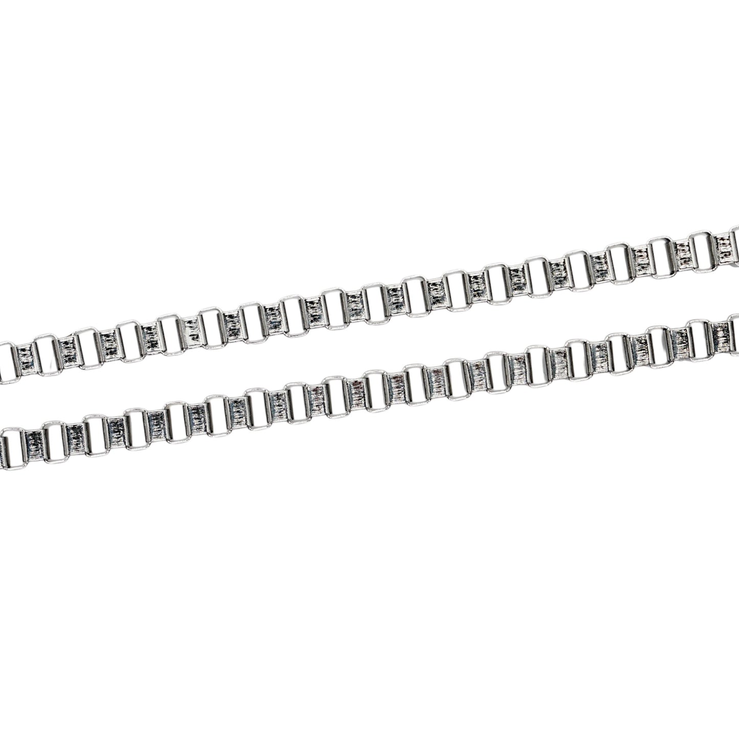 Lot de 5 chaînes en acier inoxydable argenté 60 cm modèle 27 — Taille du maillon 0.4 cm