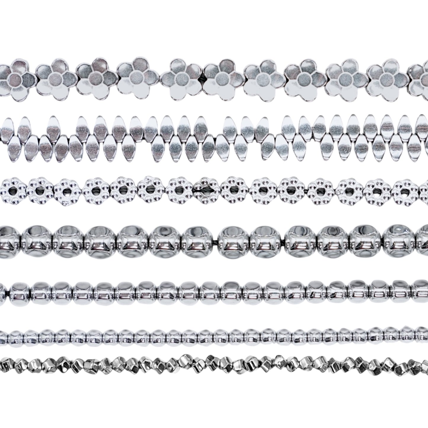 Fil de perle Hématite electroplaquée argenté HEA (235 à 239)