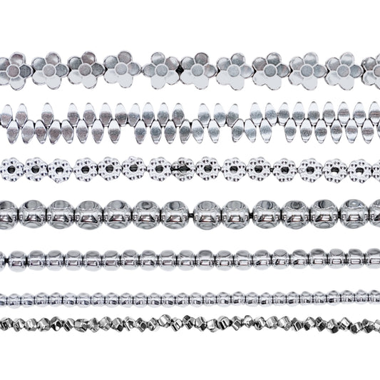 Fil de perle Hématite electroplaquée argenté HEA (235 à 239)