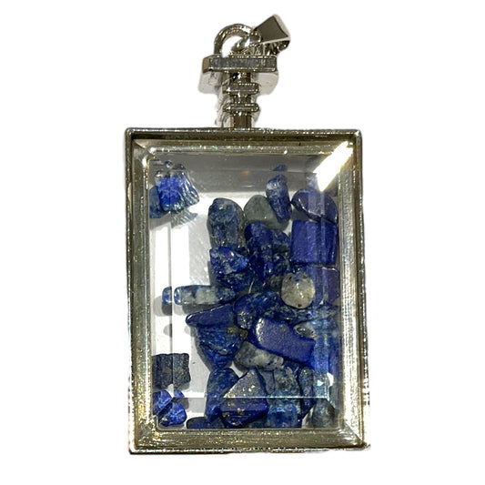 Pendentif rectangle facetté Lapis-lazuli