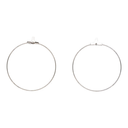 10 paires de supports de boucle d’oreille à personnalisé en acier inoxydable argenté (3 tailles disponible)