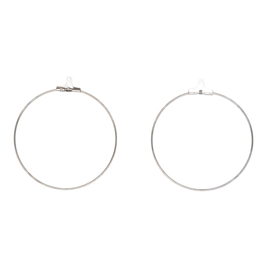 10 paires de supports de boucle d’oreille à personnalisé en acier inoxydable argenté (3 tailles disponible)