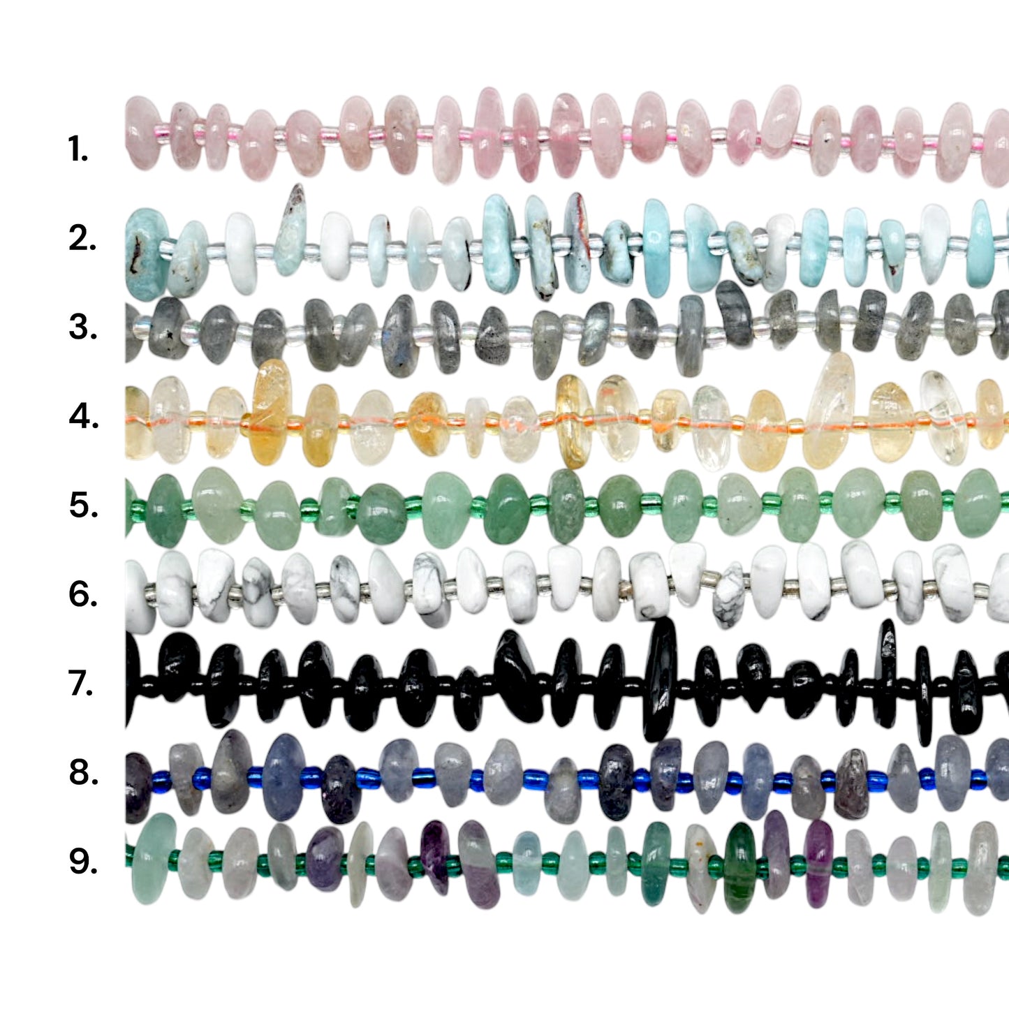 Fil de pierre baroque 5x12 mm (27 pierres disponibles)