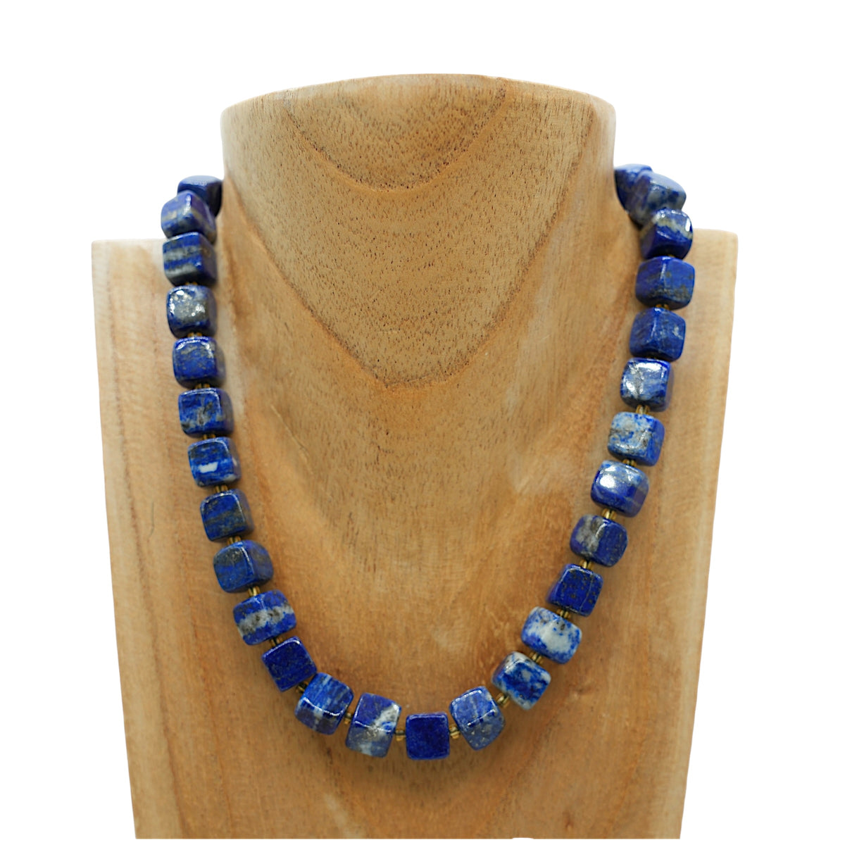 Collier ras de cou 42 cm 10 mm cubique boué acier inoxydable dorée (7 pierres disponibles)