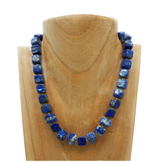 Collier ras de cou 42 cm 10 mm cubique boué acier inoxydable argenté (7 pierres disponibles)