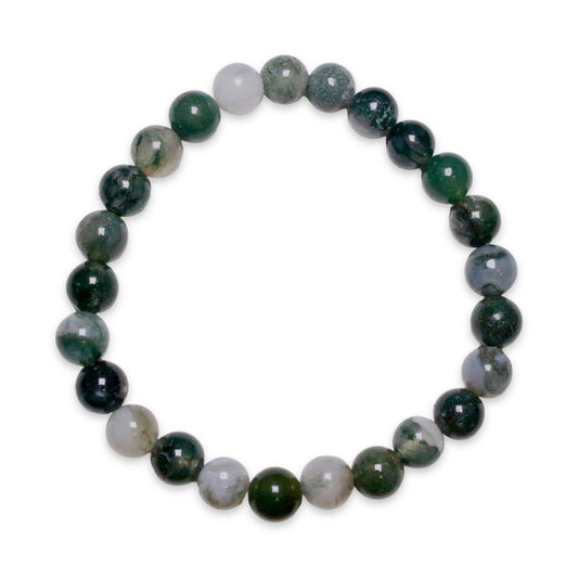 Bracelet Agate mousse A taille homme