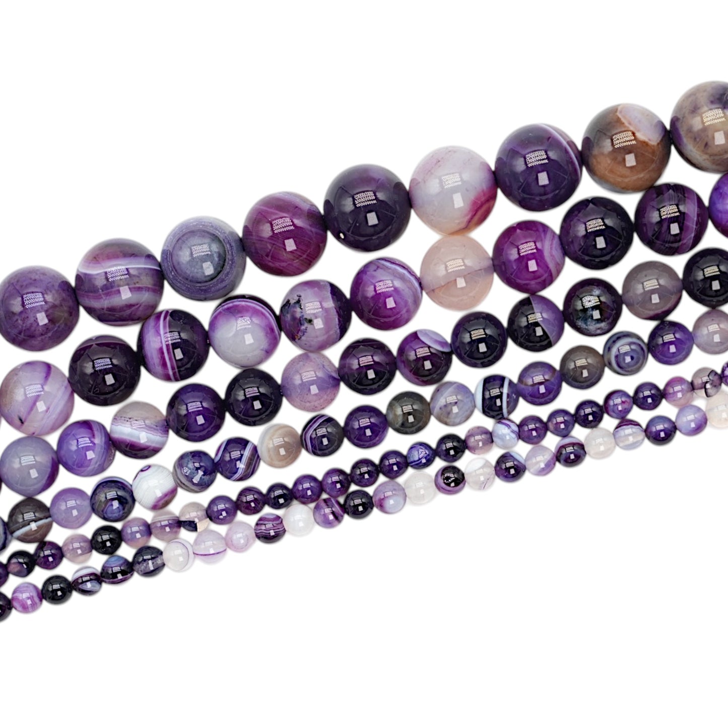 Fil de perle Agate violette chauffée