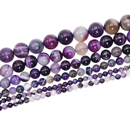 Fil de perle Agate violette chauffée