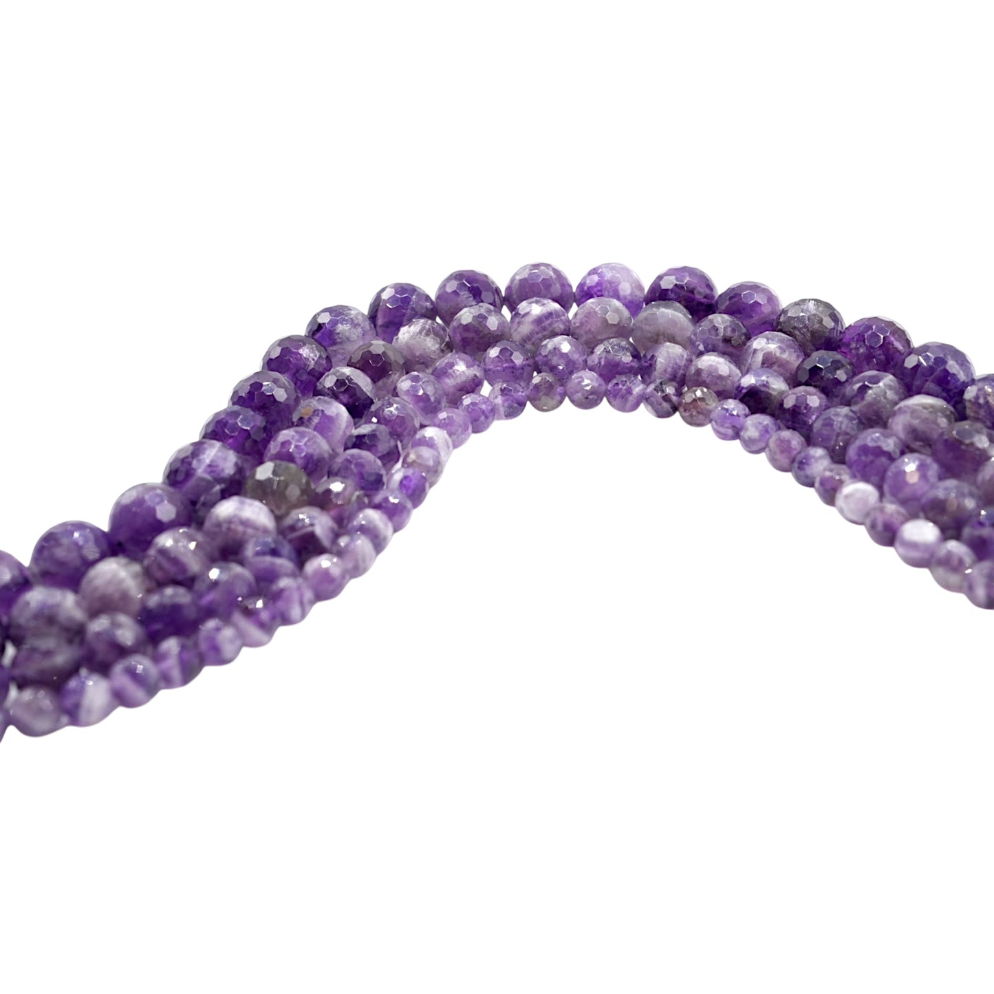 Fil de perles facettées Améthyste chevron